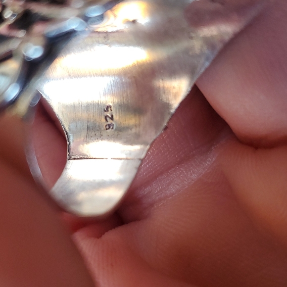 New Golden Rutile and Citrine 925 Silver Statement Ring. - Picture 8 of 8